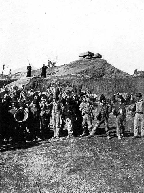 "The army of boys bearing baskets of earth from the excavations at
Pompeii"
